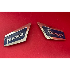 Triumph Herald Vitesse Blue Rear Pillar Badge Pair    6132934    BADGE31