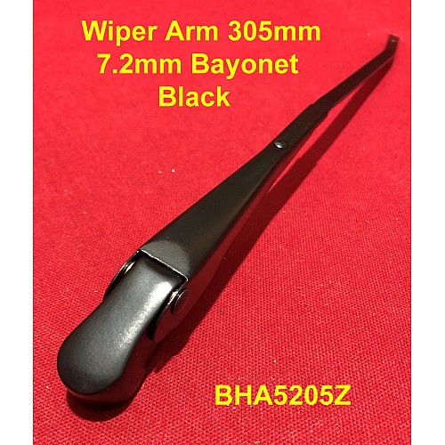 Wiper Arm Black Left Crank 7.2mm Bayonet with Push On 14.8mm Spline. 159687 or  BHA5205