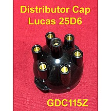 Lucas Type 6 Cylinder Distributor Cap - Lucas 25D6 Distributor Push in HT Connections GDC115Z