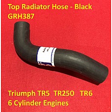 Top Radiator Hose - Black -  Triumph TR5  TR250   TR6     GRH387