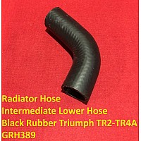Radiator Hose -  Intermediate Lower Hose - Black Rubber  - Triumph TR2 - TR4A      GRH389