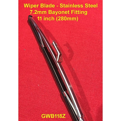 Wiper Blade - Stainless Steel - 11 inch (280mm) 7.2mm Bayonet Fitting - GWB118Z