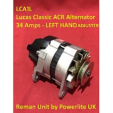 Lucas Classic 18ACR Alternator 34 Amps - Left Hand Adjuster - Reman Unit by Powerlite UK    LCA1L