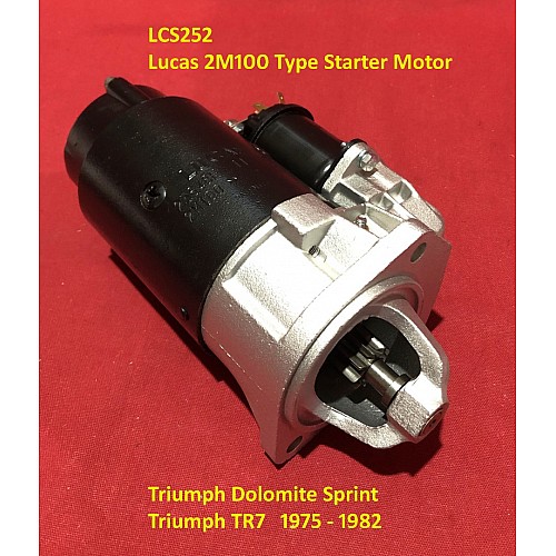 Lucas Classic Lucas 2M100 Type Starter Motor LRS0052  - Triumph TR7 1975 - 1985 & Dolomite Sprint  Remanufactured Unit by Powerlite    LCS252