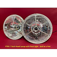 7" Lucas Style Headlamps for H4 Halogen Globes (Sold as a Pair)   P700