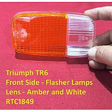 Triumph TR6 Front Side - Flasher Lamps   Lens - Amber and White    RTC1849