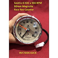 Smiths Gauges - Tachometer Programmable Tachometer  0-100 x 100 RPM Magnolia Face  80mm Rev Counter  SIB122MG
