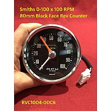 Smiths Gauges -  Tachometer Programmable Tachometer  0-100 x 100 RPM 80mm Black Face Rev Counter  SIB122