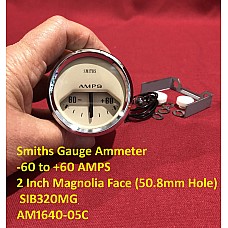 Smiths Gauges - Ammeter  -60 to 60 AMPS   2 Inch (50.8mm) Magnolia Face  SIB320MG