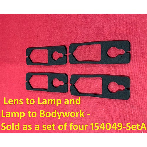 Triumph Spitfire & MGB Front Side - Flasher Lamps - Mk3 MkIV and 1500 Gasket - Lens to Lamp and Lamp to Bodywork - Sold as a set of four 154049-SetA