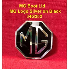 MG Boot Lid MG Logo Silver on Black - 34G252
