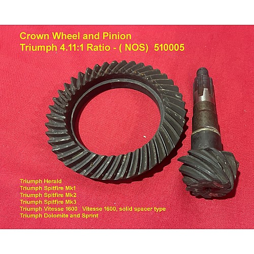 Crown Wheel and Pinion Triumph 4.11:1 Ratio - ( NOS)  510005