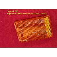 Triumph TR6 Right Rear Amber Indicator Lens L832  - 518037