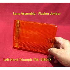 Lens Assembly - Flasher Amber  Left Hand Triumph TR6  518047