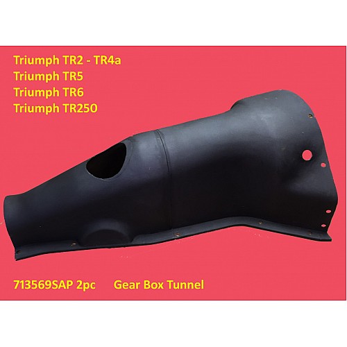 C&C Gearbox Tunnel Cover - Triumph TR2 to Triumph TR6  2pc Unit  Plastic Moulded Transmission Tunnel - 713569SAP