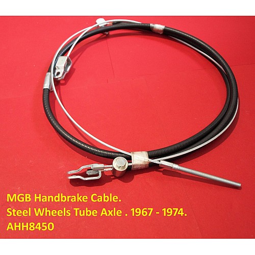 MGB Handbrake cable. Steel Wheels Tube Axle . 1967 - 1974. AHH8450