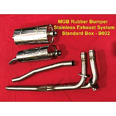 MGB Exhaust Stainless Steel System  - Standard Box  Rubber Bumper Cars  B002