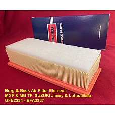 Borg & Beck Air Filter Element  MGF & MG TF  SUZUKI Jimny & Lotus Elise  GFE2334 - BFA2337