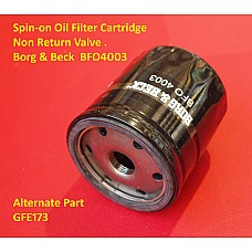 Spin-on Oil Filter Cartridge with Non Return Valve . Borg & Beck  GFE173 BFO4003