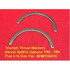 Triumph Thrust Washers Herald Spitfire Saloons TR5 - TR6  +0.10 Size Pair  BHM1366010