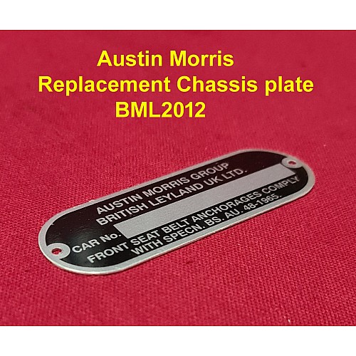 Austin Morris Replacement Chassis plate - BML2012