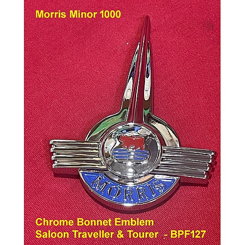 Morris Minor 1000 Chrome Bonnet Emblem Saloon Traveller & Tourer  - BPF127