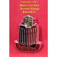 Triumph TR3 Black and Red Enameled Bonnet Badge - BADGE15