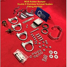 MGB Exhaust System Fitting Kit - Rubber Bumper - Double S Stainless Exhaust System Fitting Kit-C102