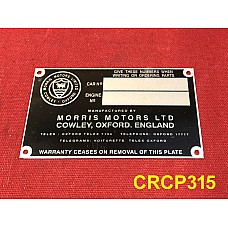 Morris Minor Series II Aluminium Chassis Plate.   CP339