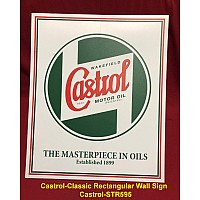 Castrol-Classic Rectangular Wall Sign - Castrol-STR595