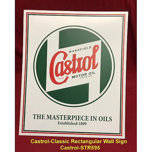 Castrol-Classic Rectangular Wall Sign - Castrol-STR595