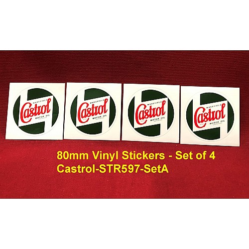 Castrol Classic Oil Windscreen Licence Disc Holder 80mm  (Sold as a set of Four) Castrol-STR597-SetA