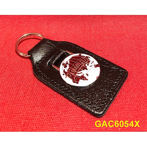 LEATHER KEY FOB, TRIUMPH GLOBE BADGE  GAC6054X