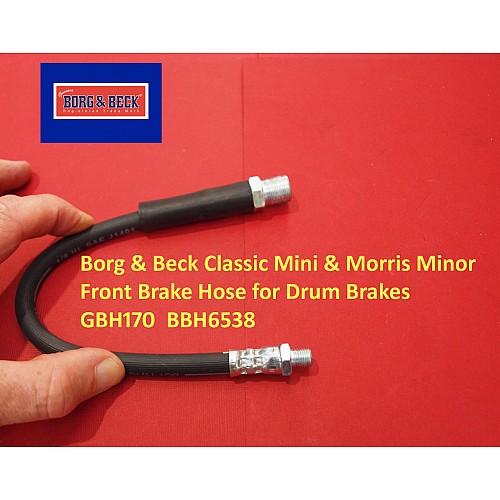 Borg & Beck Classic Mini & Morris Minor Front Brake Hose for Drum Brakes   GBH170  BBH6538