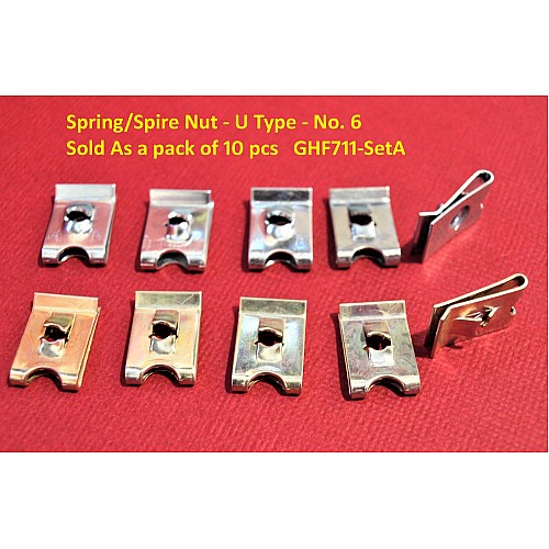 Spring/Spire Nut - U Type - No. 6 - Sold As a pack of 10 pcs   GHF711-SetA