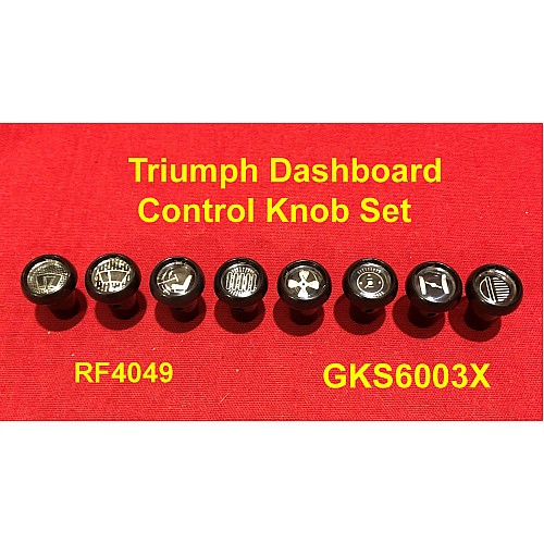 Triumph Dashboard Control Knob Set 8 Piece TR4 - TR4a GKS6003X  RF4049