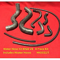 Water Hose Kit MGB V8   8 Piece Kit  - Includes Heater Hoses HK0022/1