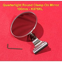 Overtaking Mirror 4" 100mm - Quarterlight Round Clamp On Mirror - K075RL