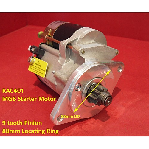 Powerlite High Torque Starter Motor (9 Tooth)  MGA MGB Triumph Herald  Hillman & Sunbeam Alpine   UK Made RAC401