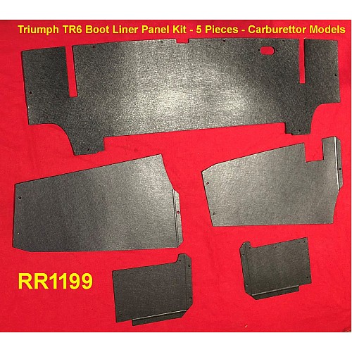 Triumph TR6 Boot Liner Panel Kit - 5 Pieces - Carburettor Models - RR1199