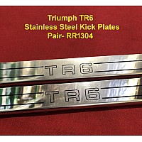 Triumph TR6 Stainless Steel Kick Plates with TR6 Logo (Sold as The Pair) - RR1304