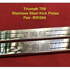 Triumph TR6 Stainless Steel Kick Plates with TR6 Logo (Sold as The Pair) - RR1304