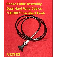 Choke Cable - Dual Hard Wire Cables "CHOKE" Inscribed Knob Triumph   UKC2121