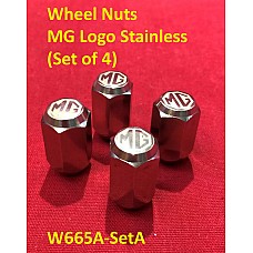 Wheel Nuts with MG Logo Stainless (Set of 4) - W665A-SetA