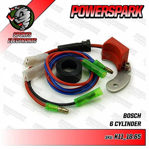 Powerspark Electronic Ignition for Bosch  6Cyl Left Hand Points JFUR6 Distributor      K11-18.65m Powerspark