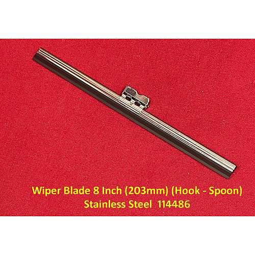 Wiper Blade 8 Inch (203mm) (Hook - Spoon)  Stainless Steel  114486
