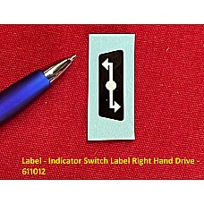 Label - Triumph Indicator Switch Label  - Right Hand Drive - 611012