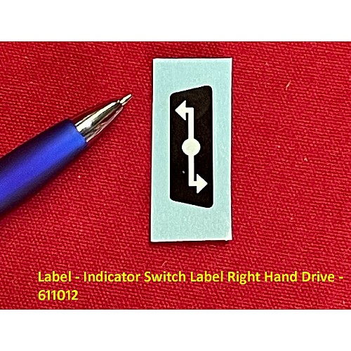 Label - Triumph Indicator Switch Label  - Right Hand Drive - 611012