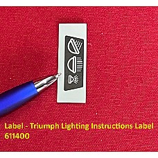 Label - Triumph Lighting Switch Instructions Label - Right Hand Drive - 611400