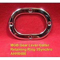 MGB Gear Lever Gaiter Retaining Ring. Chrome on Steel   3 Synchro Gear Box    AHH6486